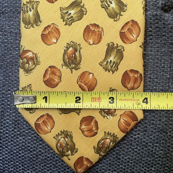 Vintage‎ Yves Saint Laurent YSL 100% Silk Neck Tie Gold Yellow Hazelnut RARE NWT - Picture 12 of 12